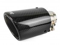 Насадка на глушитель Akrapovic style закругленная с карбоном 51х89мм (глянец)