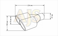 Насадка на глушитель AJS #1 двойная пара обожженная 60x89x240мм