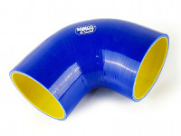 Патрубок силиконовый 90 гр 89 мм усиленный (синий)