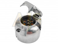 Розетка для прицепа 7 контактов металл (хром)