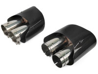 Насадка на глушитель Akrapovic style карбон двойная пара 63х110мм (глянец)