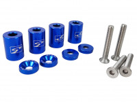 Проставки под капот Skunk 2 style с гайками (синий)