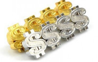 Ниппельные колпачки сувенирные доллар 4шт (серебро)