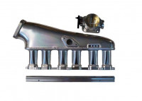 Коллектор впускной фрезерованный Toyota 1jz-gte non-vvti c дросселем 90мм и топливной рейкой (серый) (серый)