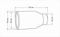Насадка на глушитель 57х102х192мм (хром)