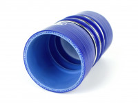 Патрубок силиконовый 0 градусов 76 мм двойной демпфер 150 мм (синий)