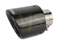 Насадка на глушитель Akrapovic style закругленная с карбоном 63х114мм (глянец)