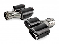 Насадка на глушитель Akrapovic style с карбоном двойная пара 63х190мм (матовый)