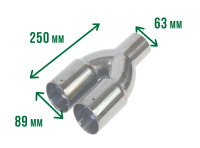 Насадка на глушитель двойная 63х183мм (вороненый)