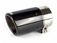 Насадка на глушитель Akrapovic style закругленная с карбоном 76х89мм (глянец)