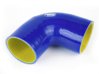 Патрубок силиконовый 90 гр 63 мм усиленный (синий)