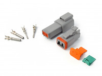 Коннектор папа-мама герметичный серый (12 пинов)