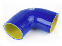 Патрубок силиконовый 90 гр 70 мм усиленный (синий)