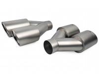 Насадка на глушитель AJS №1 двойная пара 60х185мм (матово-серебристый)