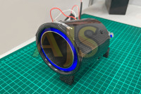 Насадка на глушитель Akrapovic style карбон с подсветкой 51х89мм (глянец)