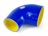 Патрубок силиконовый 90 гр 76-102 мм усиленный (синий)