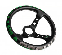 Руль спортивный Vertex 1996  с выносом экокожа без перфорации (зеленый)