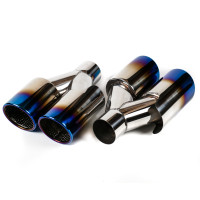 Насадка на глушитель AJS #2 двойная пара 60х182мм (матово-серебристый)